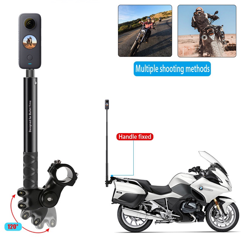 適用於 GoPro Max Hero 9 Insta360 X2 索尼相機 Moto 自行車配件的摩托車自行車隱形車把安