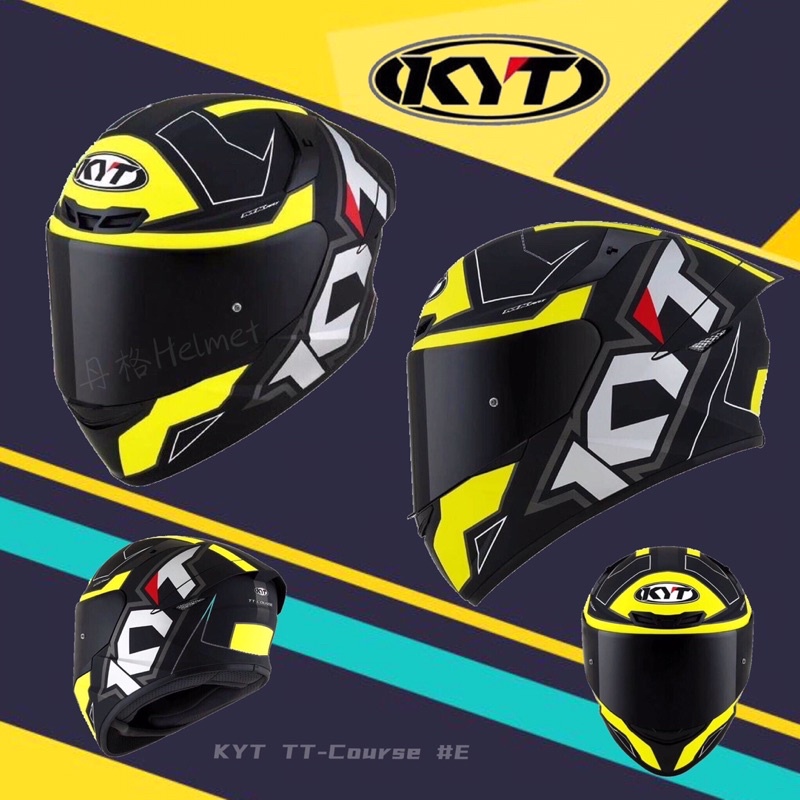 KYT TT-COURSE(TTC) /TTC 安全帽 彩繪 E黃全罩式安全帽