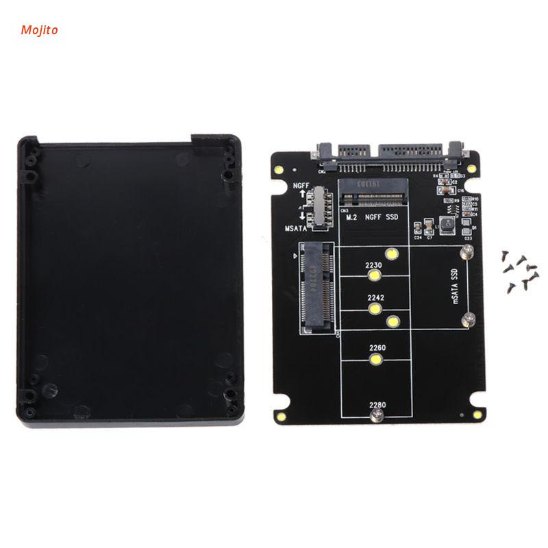 Mojito FUN 2合1 MSATA / M.2 NGFF轉SATA3適配卡機櫃，用於2.5英寸SSD PC