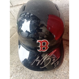 (記得小舖)MLB 波士頓紅襪 林子偉親筆簽名 2018 實戰打擊頭盔Size7/14含MLB官方認證 值得收藏台灣現貨