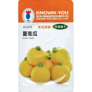 種子王國 夏南瓜 Summer Squash (sv-275) 黃球狀 【蔬果種子】農友種苗特選種子 每包約10粒