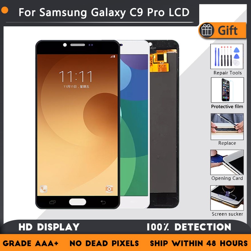 100% 經過測試的超級 AMOLED, 適用於 Samsung Galaxy C9 Pro C9000 顯示屏 LCD