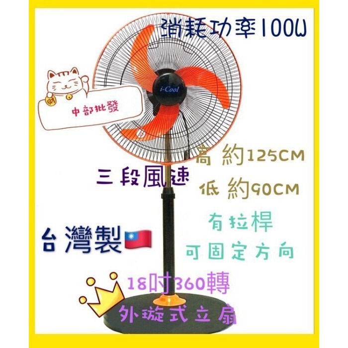 360度涼風扇 電風扇 風扇 360度循環扇 360度旋轉立扇 風扇 I-COOL 外旋 18吋  循環電風扇 導流電扇