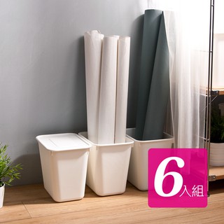 Mr.box臺灣製 【005156-01】 純白牛奶附蓋收納盒-圓角2號小高桶(6入) [免運]