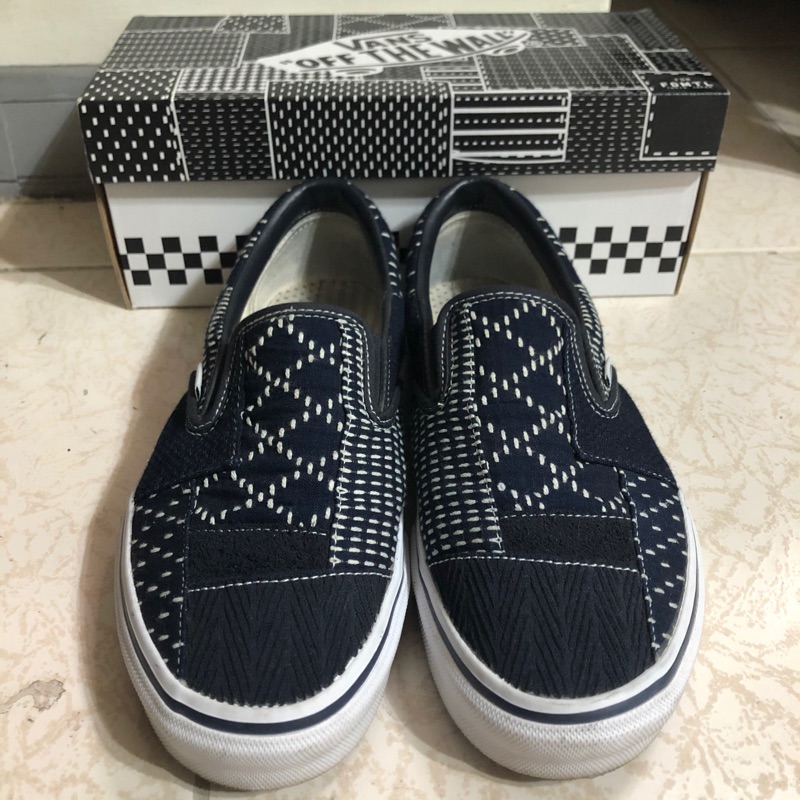 FDMTL x VANS 藍染拼布 slip-on 懶人鞋