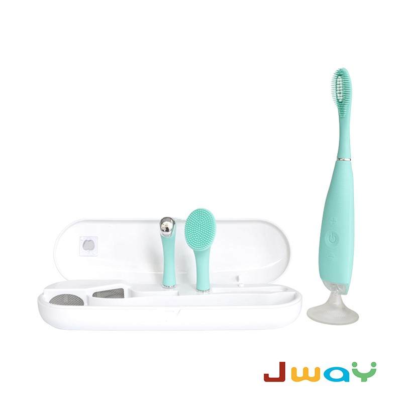 JWAY三合一洗臉潔牙按摩儀UV殺菌潔顏組(洗臉機/電動牙刷/按摩儀)JY-WF01