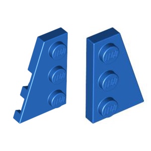 LEGO 4498156 43723 + 4180505 43722 藍色 2x3 翼型 楔形 薄板 (一對)