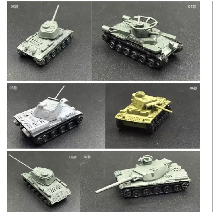 2 件 1/144 比例 4D 拼裝坦克模型老虎狩獵老虎主戰坦克拇指坦克軍事模型玩具