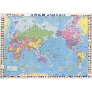 海報坊 ch001 世界地圖海報 繁體中文版 中英文對照版 尺寸 73*102cm