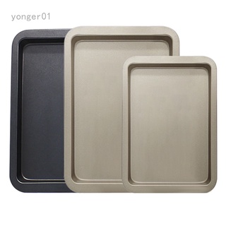 Yonger01 長方形不沾麵包蛋糕烤盤 烤盤 烤箱用 長方形 黑色淺烤盤 diy烘焙