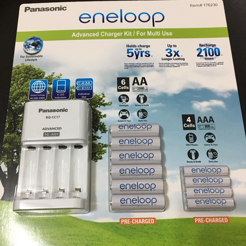 Panasonic eneloop 充電器 AA3號電池6顆 AAA4號電池4顆 好市多 costco代購