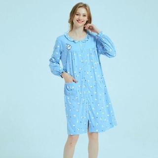 🌷蕾妮塔塔🌷新品上市 全系列精品專賣/ (05203) （2色） 可愛小鴨精梳棉長袖洋裝睡衣(F)