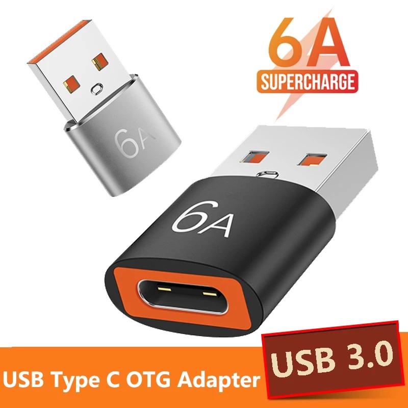 6a Type-C 適配器迷你快速充電 / Type-C 母頭至 USB 3.0 公轉換器 OTG 連接器, 用於充電器