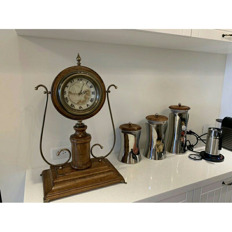 CAPANNI 義大利進口精品經典老木頭+銅型桌上型座鐘 桌鐘(經典款)~特價