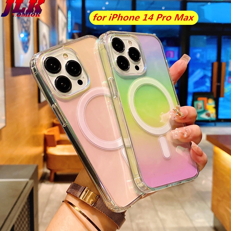鐳射/漸變/彩虹 Magnetic手機殼 適用 iPhone 14 13 12 11 Pro Max 無線充電 透明 硬