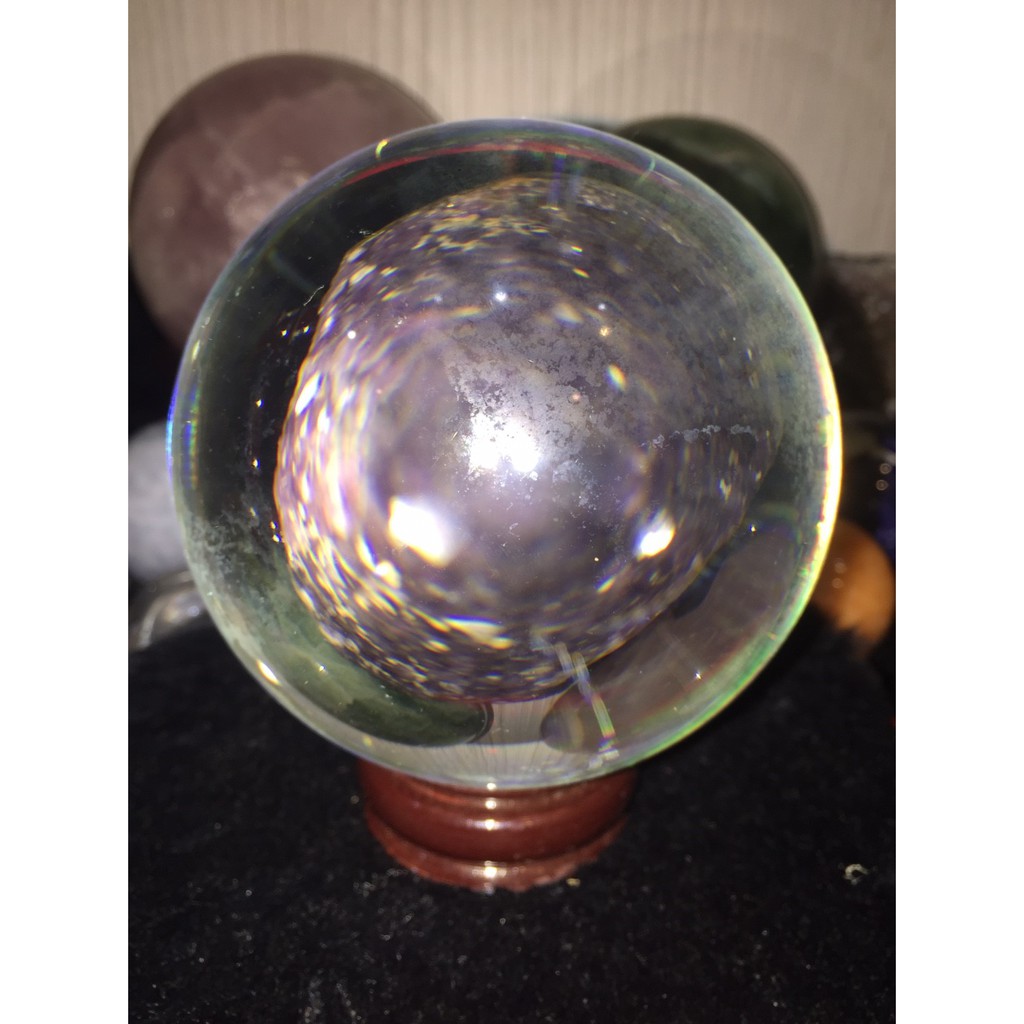 白水晶球 養晶 1.7公斤 清透 直徑 11公分 100% 養晶球 科技球 有求必應 供佛用 含座