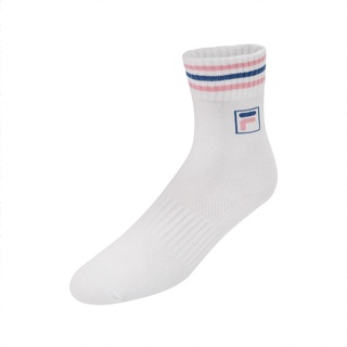 Fila 襪子 Crew Socks 男女款 粉藍 長襪 中筒襪 條紋 穿搭 【ACS】 SCU7003PK