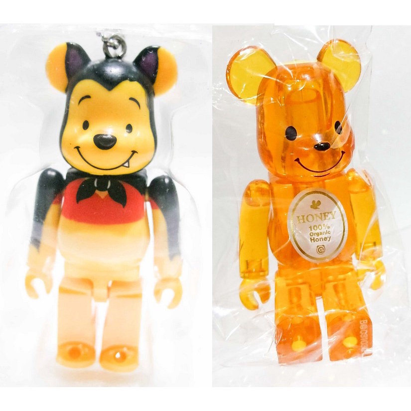 明星花鹿水 BE@RBRICK 維尼熊 吸血鬼維尼 蜂蜜熊 無盒 (1+1=1組=未使用=蜂蜜熊有卡) 有塑膠透明外殼