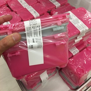 超級IKEA代購熱賣商品-粉紅色附蓋收納盒3件組 17x10公分--置物箱/整理盒/收納盒/分格盒/整理盒/小物實用