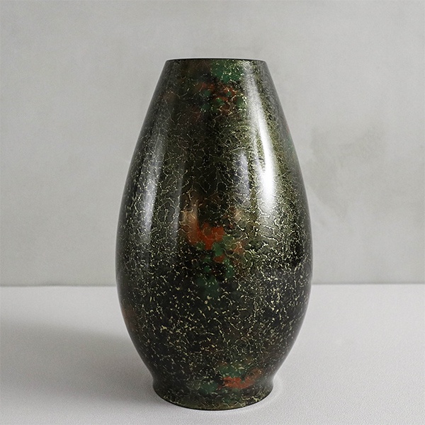 大國壽朗造 白銅斑文花瓶 花器 花入 OK87 www.portalf.com.br
