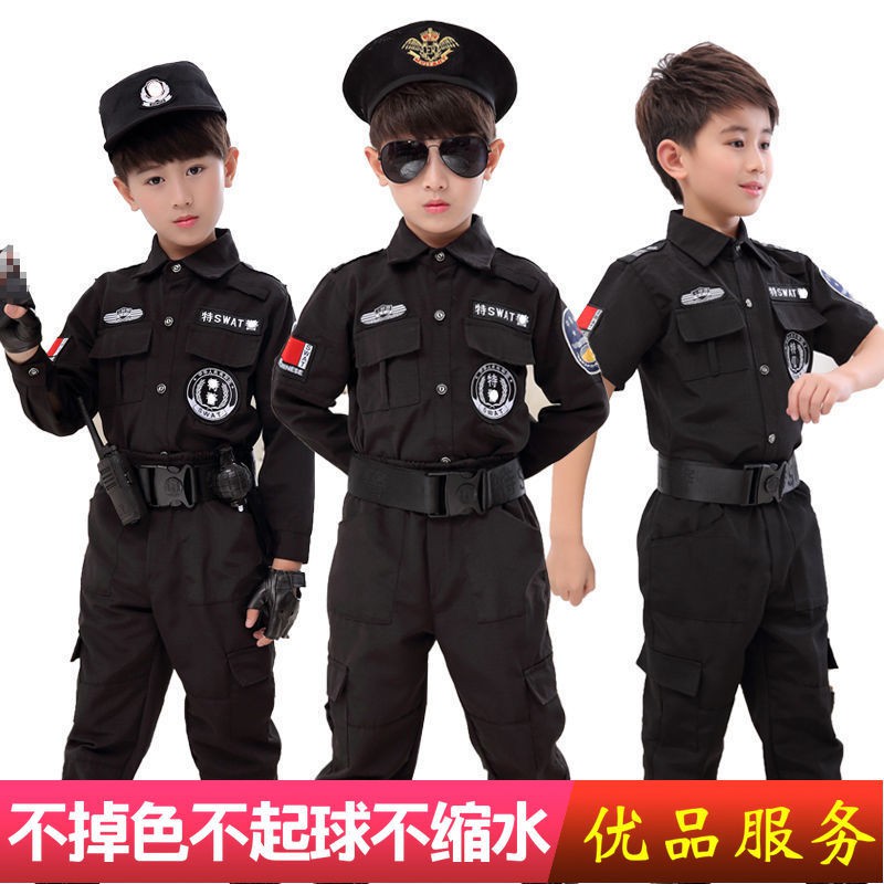 ░兒童演出服░警裝制服兒童警官服裝警男童公安小軍裝訓練服裝特警衣服小警察服