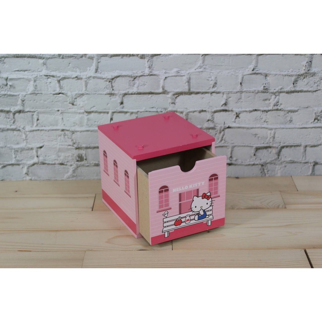 KT/MM房屋積木盒 凱蒂貓 美樂蒂 收納盒 置物盒