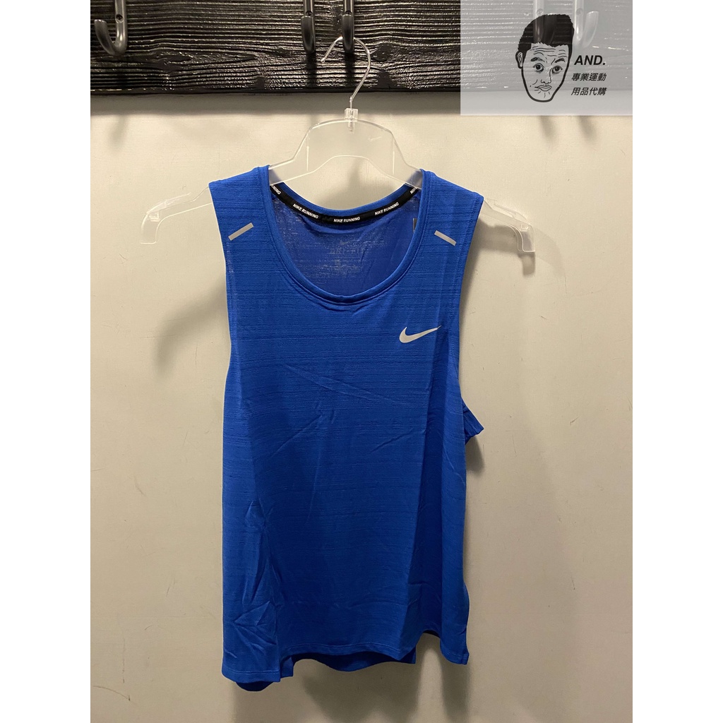 【AND.】NIKE AS M DF MILER TANK 藍色 運動 慢跑 無袖 背心 男款 CU5983-480