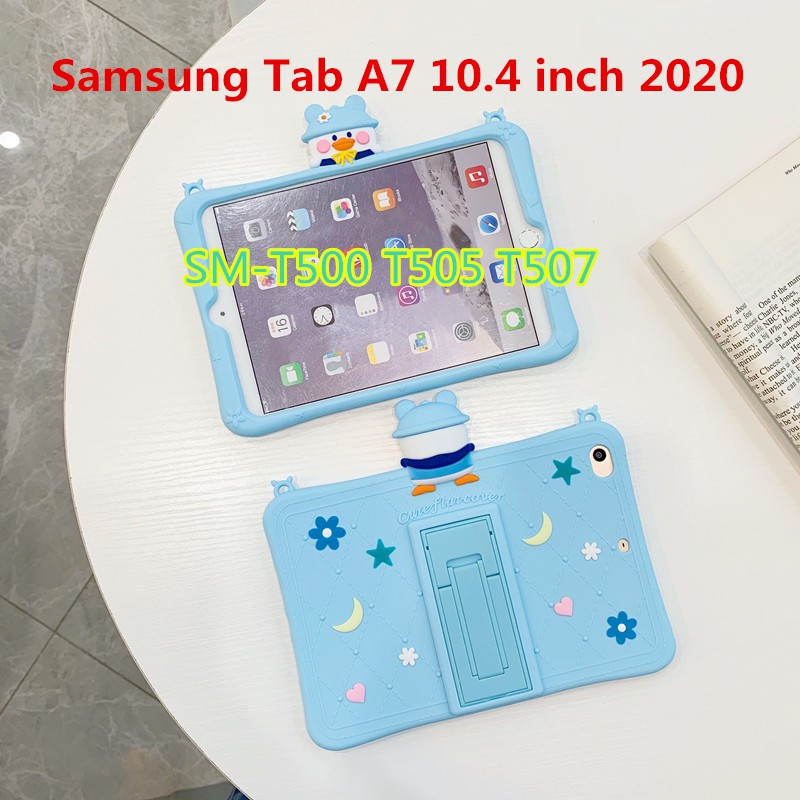 SAMSUNG 適用於三星 Tab A7 10.4 英寸 2020 Sm-T500 T505 T507 的肩帶軟矽膠平板