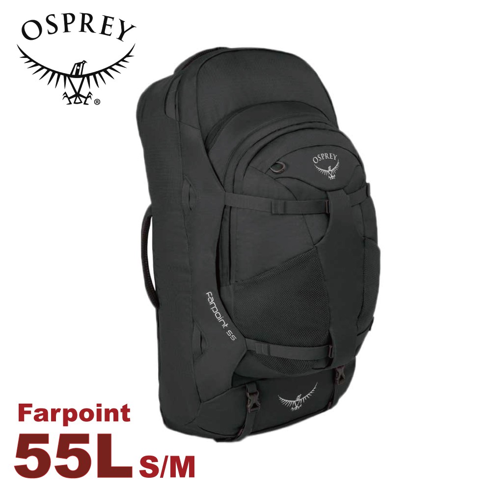 【OSPREY 美國 Farpoint 55 火山灰 S/M 旅行背包 】55L/多功能/登山包/Farpoi/悠遊山水