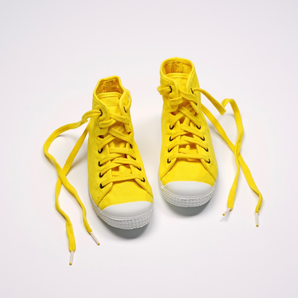 CIENTA 西班牙帆布鞋 61997 70 鮮黃色 經典布料 童鞋 高筒