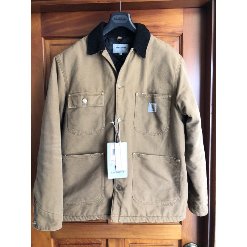 全新Carhartt WIP OG Chore Coat 卡其色 大衣  菱格紋鋪棉內裡 m號。現況如圖。