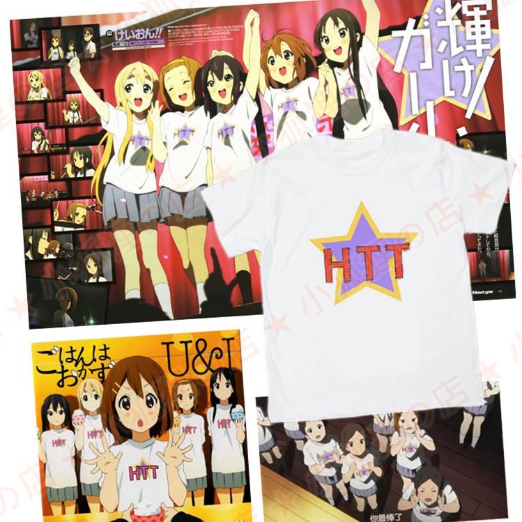 純棉輕音少女K-ON!輕音部HTT放學後的午茶時間短袖上衣服T恤cos平澤唯秋山澪中野梓喵田井中律琴吹紬cosplay