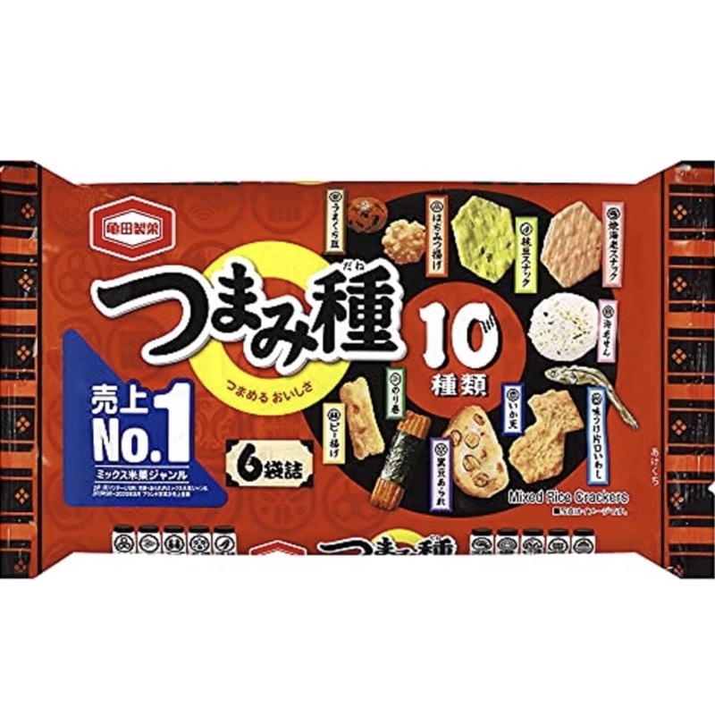 日本 龜田製果 10種綜合米果120g 綜合豆果子 6小袋入