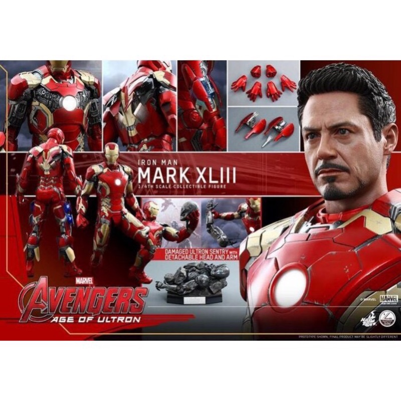 Hot toys QS005 1/4MARK43復仇者聯盟 奧創紀元 鋼鐵人MK43