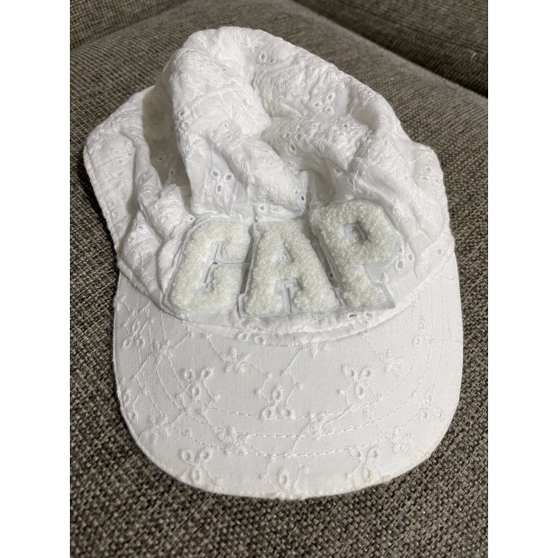 gap baby s/m頭圍48-50cm白色花雕GAP Logo棒球帽