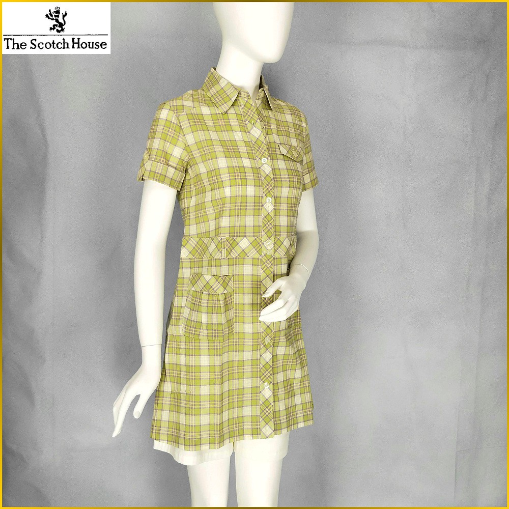 日本百貨品牌 格紋洋裝 The Scotch House 新品 連身洋裝 短袖 連身裙 三陽商会女裝 A3308t 蝦皮購物