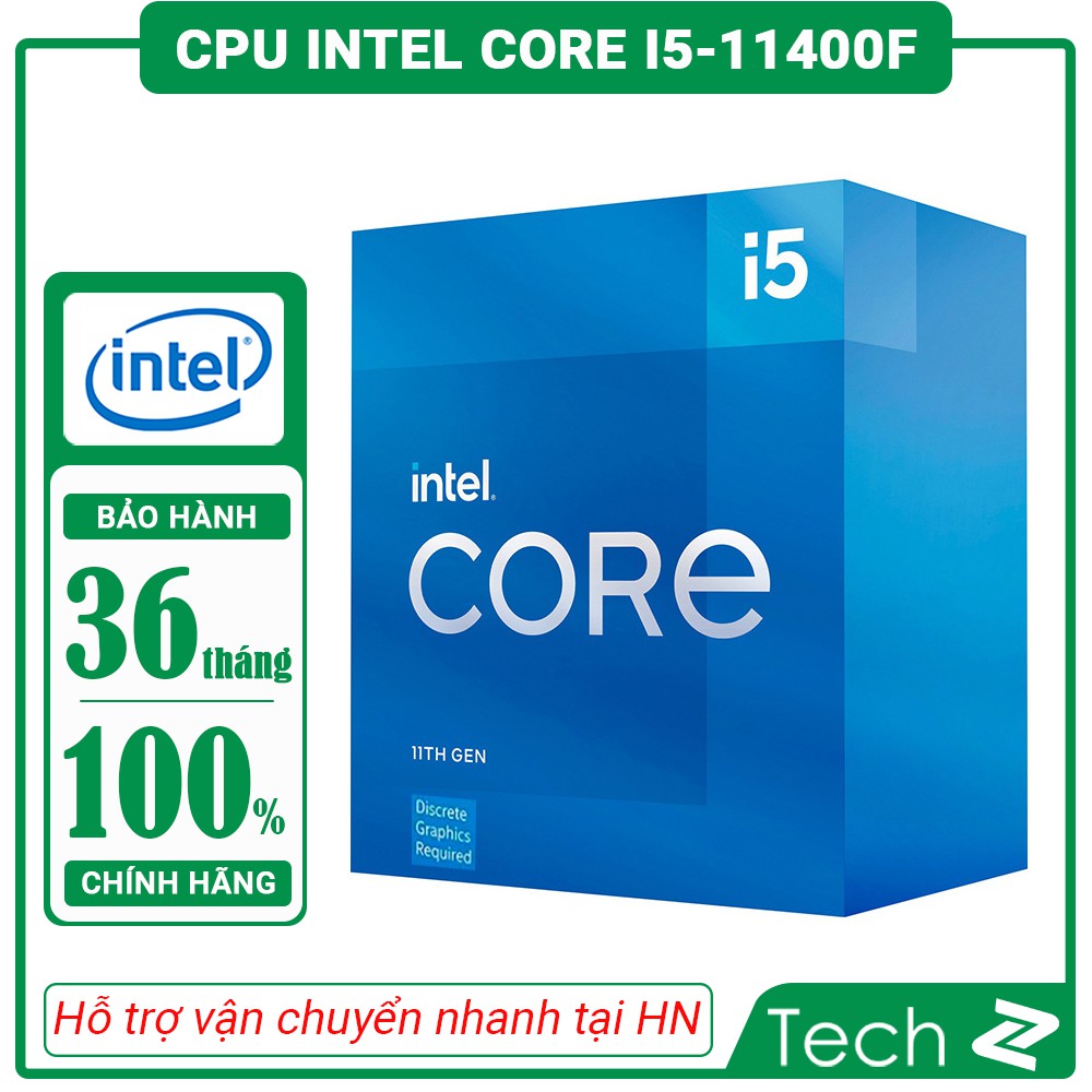 Cpu Intel Core i5 11400F(2.6GHz 渦輪高達 4.4Ghz,6 核 12 線程,12MB 緩