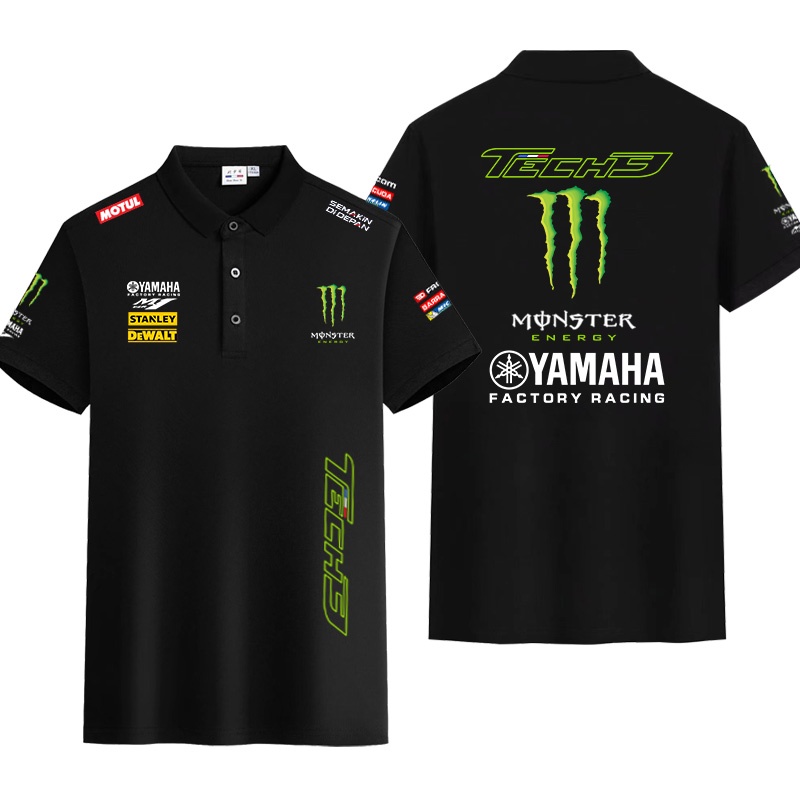 YAMAHA雅馬哈MotoGP廠隊機車短袖POLO衫男騎行服速乾短袖半截袖