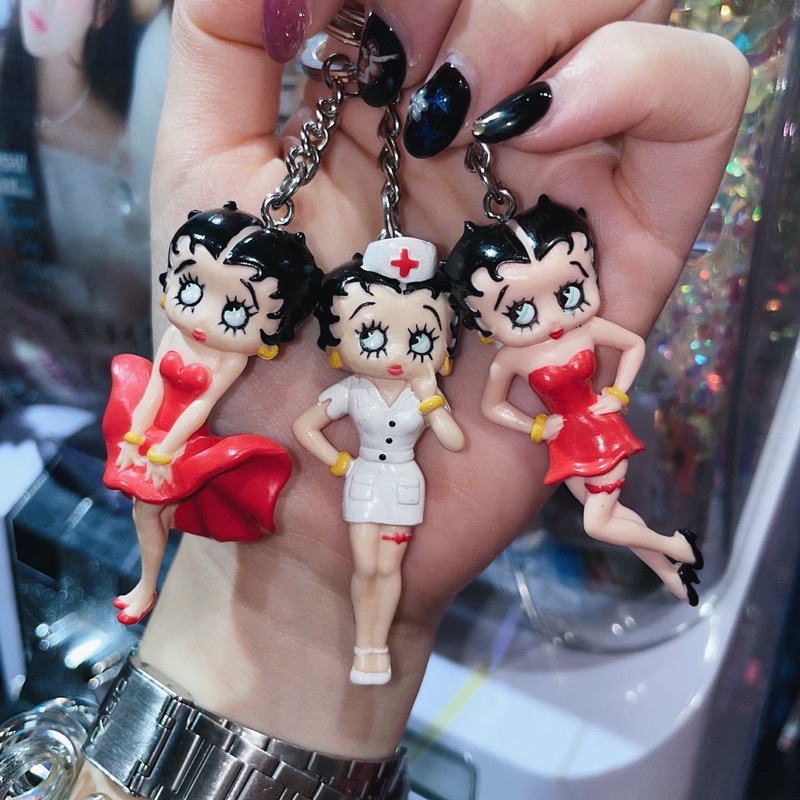 💖《霊♡薬》💖  絕版老物 Betty Boop 貝蒂娃娃 小吊飾 鑰匙圈