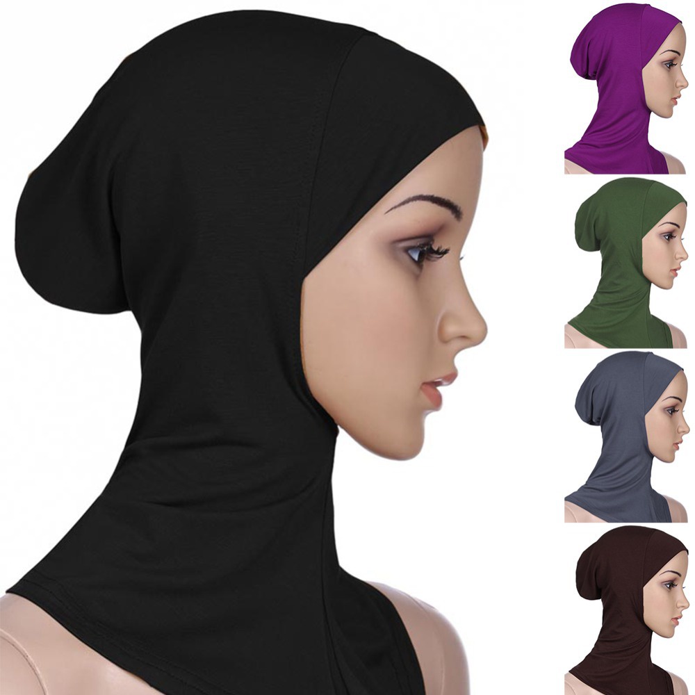 女士穆斯林底圍巾頭套穆斯林頭巾內蓋頭帽伊斯蘭底巾忍者頭巾圍巾帽子帽子骨頭帽子