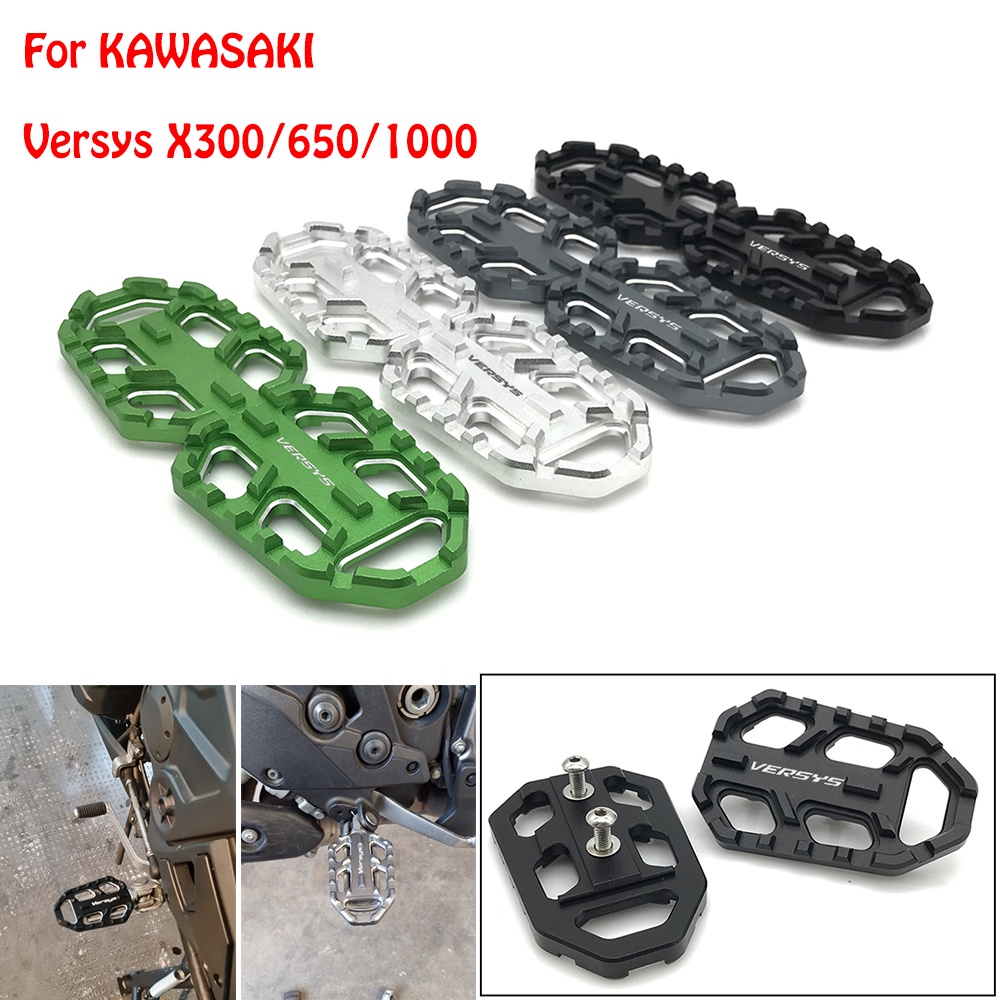 摩托車 CNC 鋁坯寬腳踏板休息腳踏板配件適用於川崎 VERSYS X300 X-300 650 1000 Versys