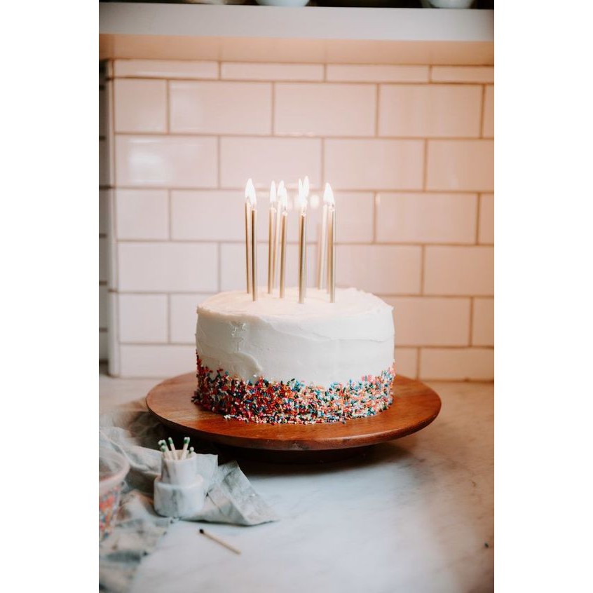 【巨路生活】蠟燭 高品質長杆蠟燭 蛋糕裝飾簡約小蠟燭 婚禮生日細長無煙電鍍鉛筆蠟燭