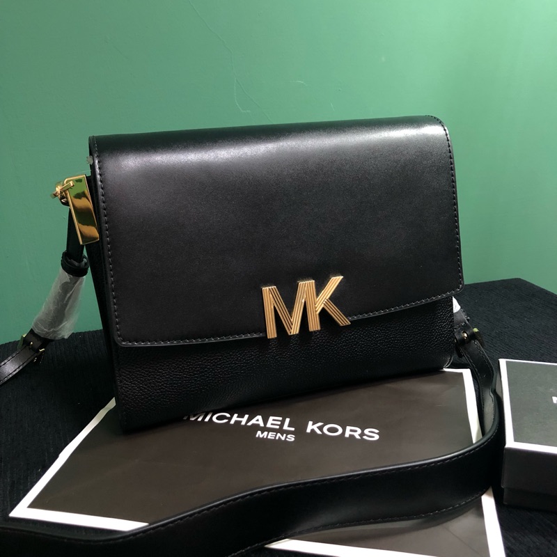 MK 金屬logo素面真皮肩背方包 經典黑 手提包 側背包 公事包 MICHAEL KORS 現貨 美國代購