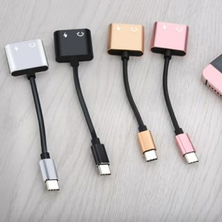 充電轉接頭type-c轉3.5mm耳機轉接頭充電+通話小米華為安卓手機3.5mm圓耳機轉接頭線耳機轉接通話聽歌充電二合一