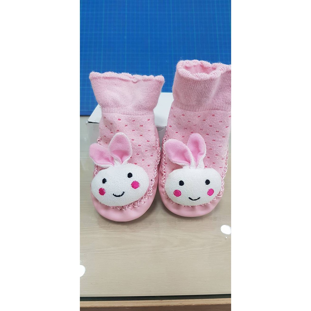 Pompkins Baby 日本3D動物造型襪子 ( 粉紅兔兔 )