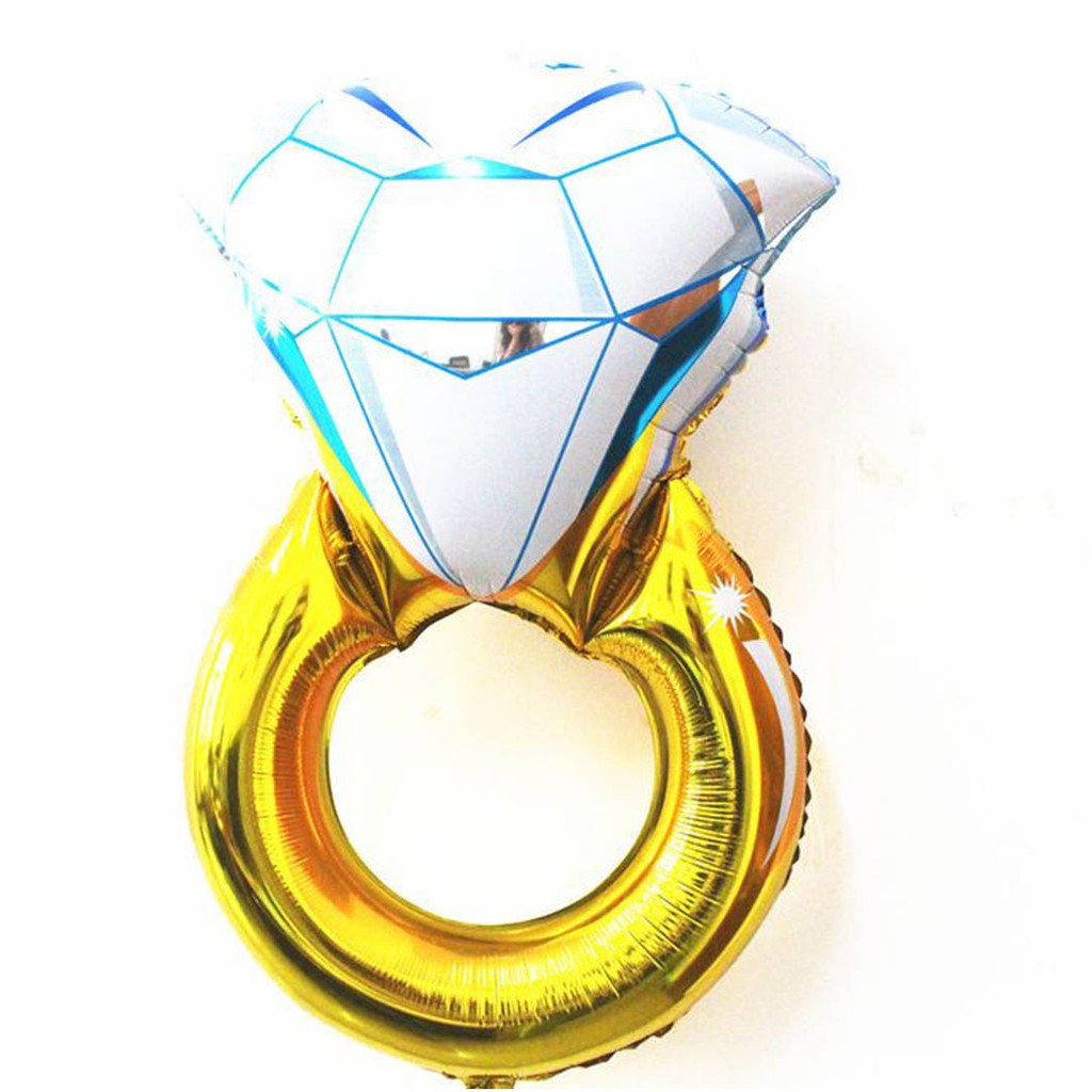 【CHL】求婚必備 慶祝 驚喜 派對裝飾 30寸 超大號 鋁膜氣球 鑽戒 造型氣球 鑽戒氣球 裝飾氣球
