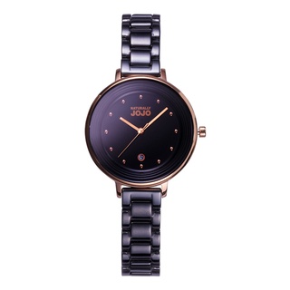 【高雄時光鐘錶】NATURALLY JOJO JO96926-88R 黑面玫金殼黑陶瓷腕錶定律週期陶瓷時尚腕錶
