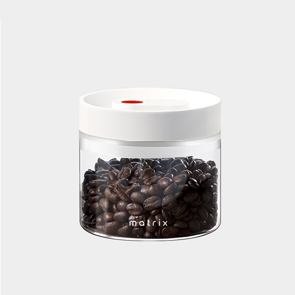 matrix按壓式真空保鮮玻璃密封罐400ml 咖啡豆密封 防潮儲存罐