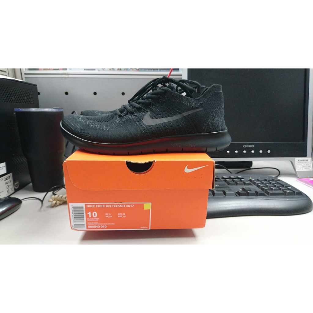 全新 NIKE FREE RN FLYKNIT 2017......US10 28CM EUR44 黑色 #6