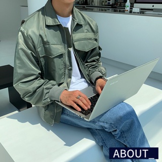 【ABOUT_歐巴】質感飛行員工裝外套 韓 夾克 寬鬆休閒 美式棒球外套 男
